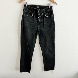 Urban Outfitters BDG Black Button Fly Raw Hem Jeans Sz 27